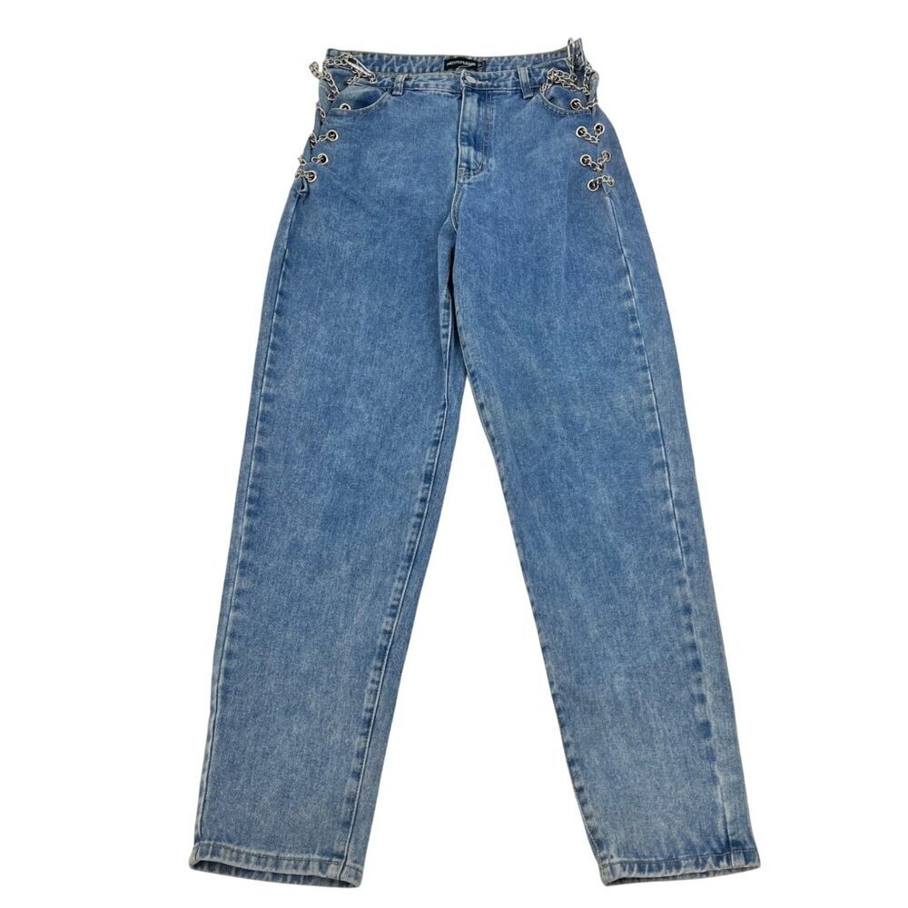 Pretty Little Thing Women’s Chain Jeans High Rise Size 8
